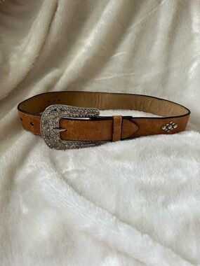 Nocona Western Belt Co Girls winged heart Belt Size 20 Cowgirl rhinestones